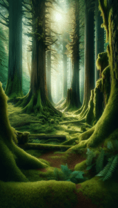 A Lush, Green Moss-Covered Forest