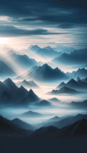 A Mystical Scene Of Mountains.