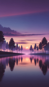 A Serene And Tranquil Landscape At Twilight.