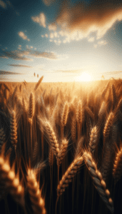 A Wheat Field At Golden Hour