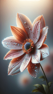 A Flower with Dewdrops on its Petals.