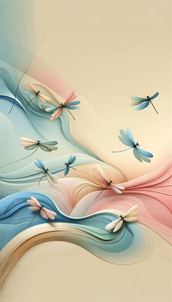 Pastel Elegance: Abstract Dragonfly Art