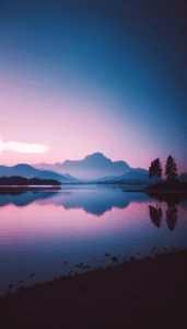 Distant Mountain Range at Dusk