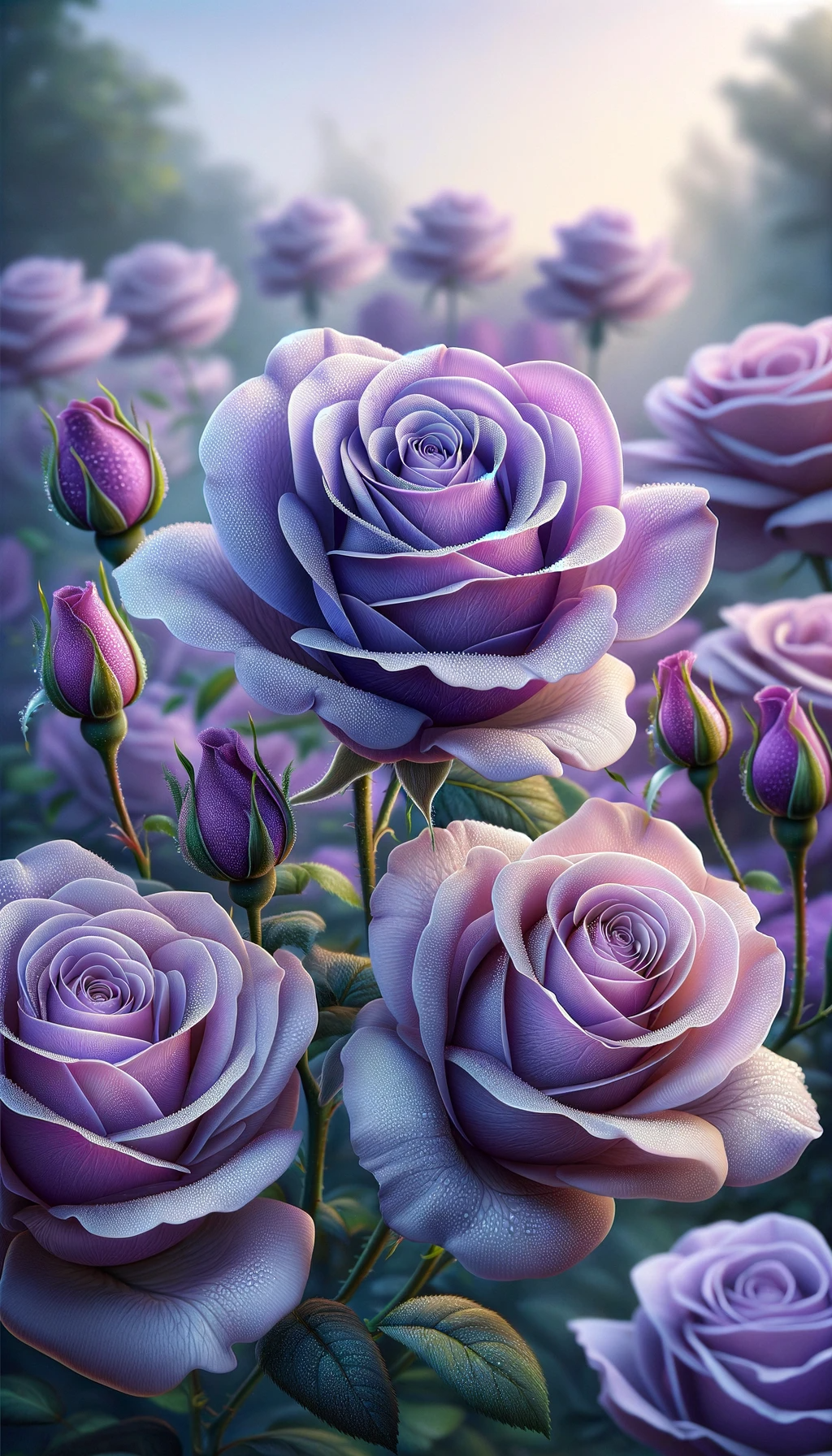 Lavender Roses Phone Wallpaper