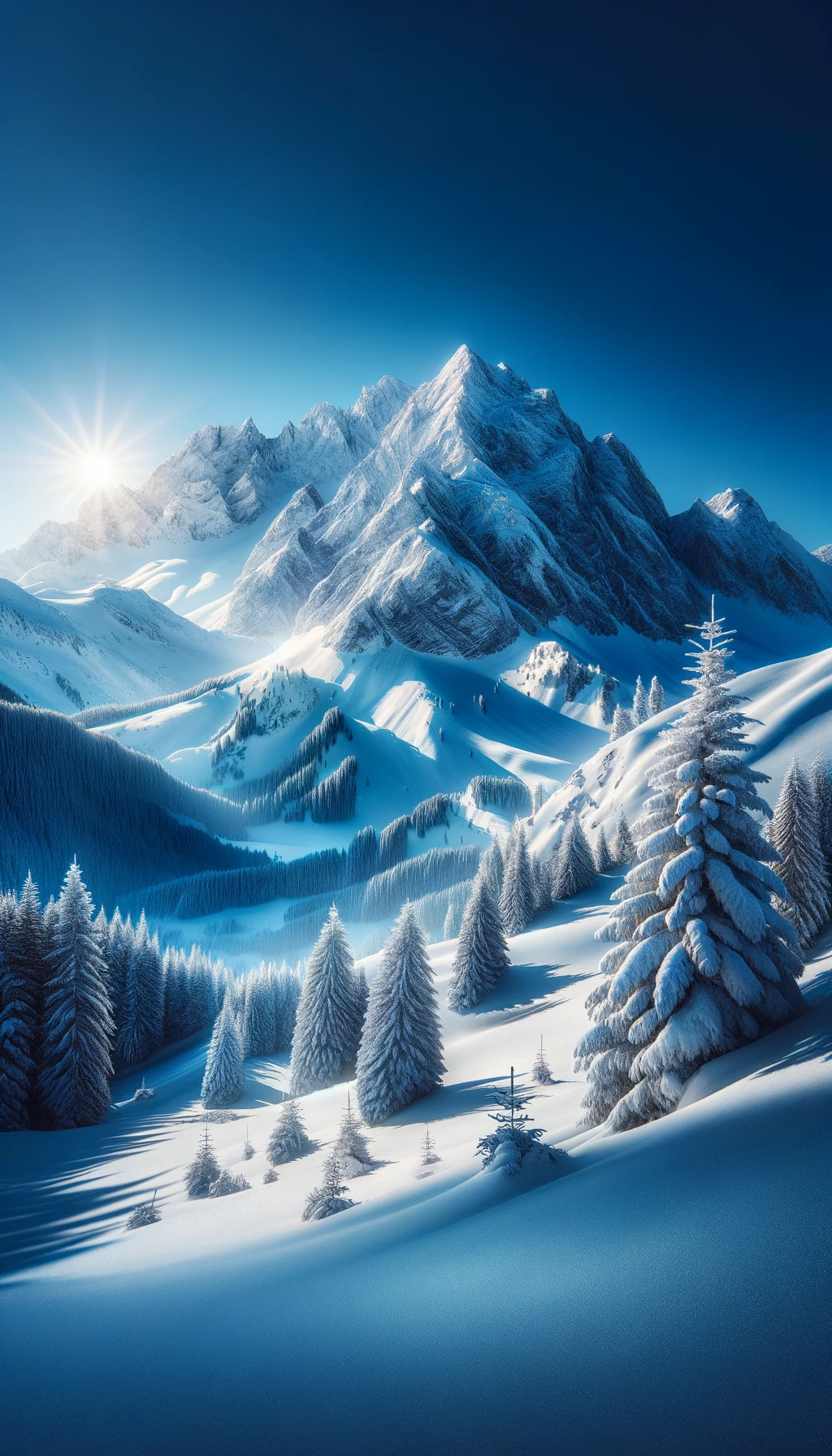 Majestic Snow-Covered Mountain Range