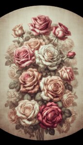 Pink and White Vintage Roses Wallpaper