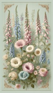 Collection of Pastel Vintage Flowers