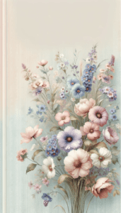 Delicate Arrangement of Pastel Vintage Flowers