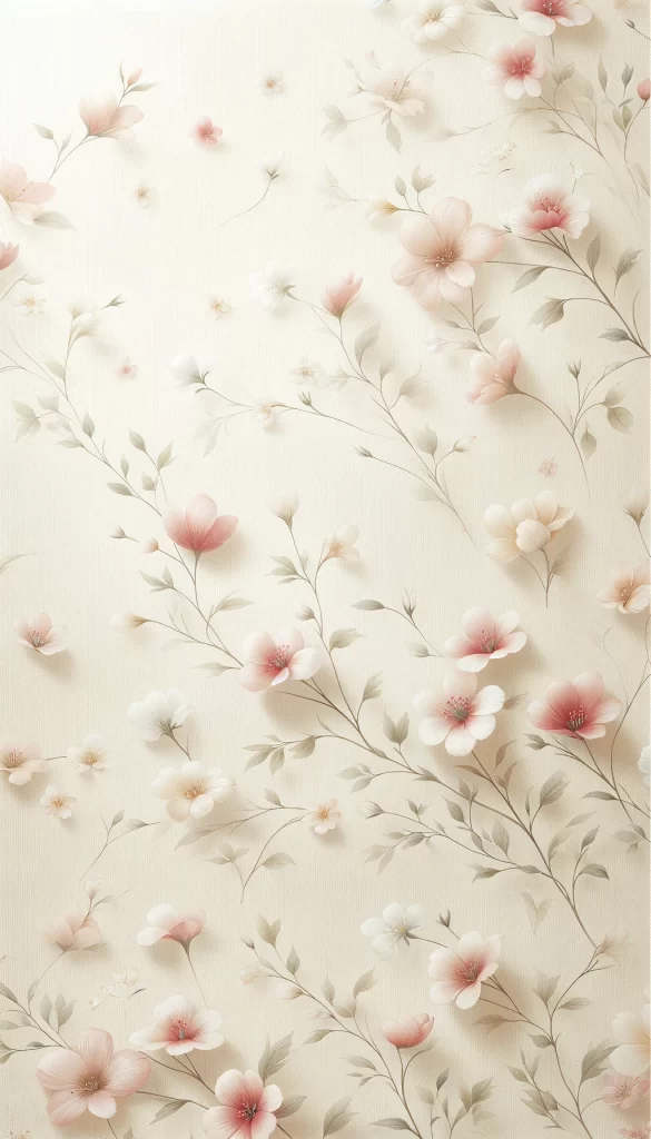 Soft pink flowers delicately arranged in a natural pattern on a neutral background, suitable as an iPhone wallpaper.