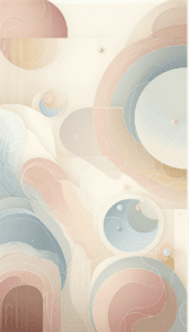 Abstract iPhone wallpaper with soft pastel swirls in cream, blush, and muted blue tones, suitable for a lock screen or phone background.