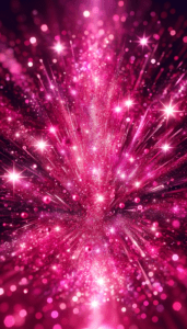 iPhone wallpaper featuring a burst of pink stardust with glittering effects.