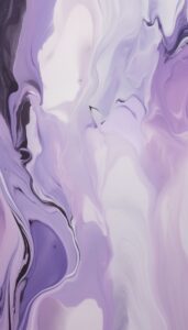 Abstract art featuring flowing hues of lavender and deep purple with white highlights for a sophisticated iPhone wallpaper.