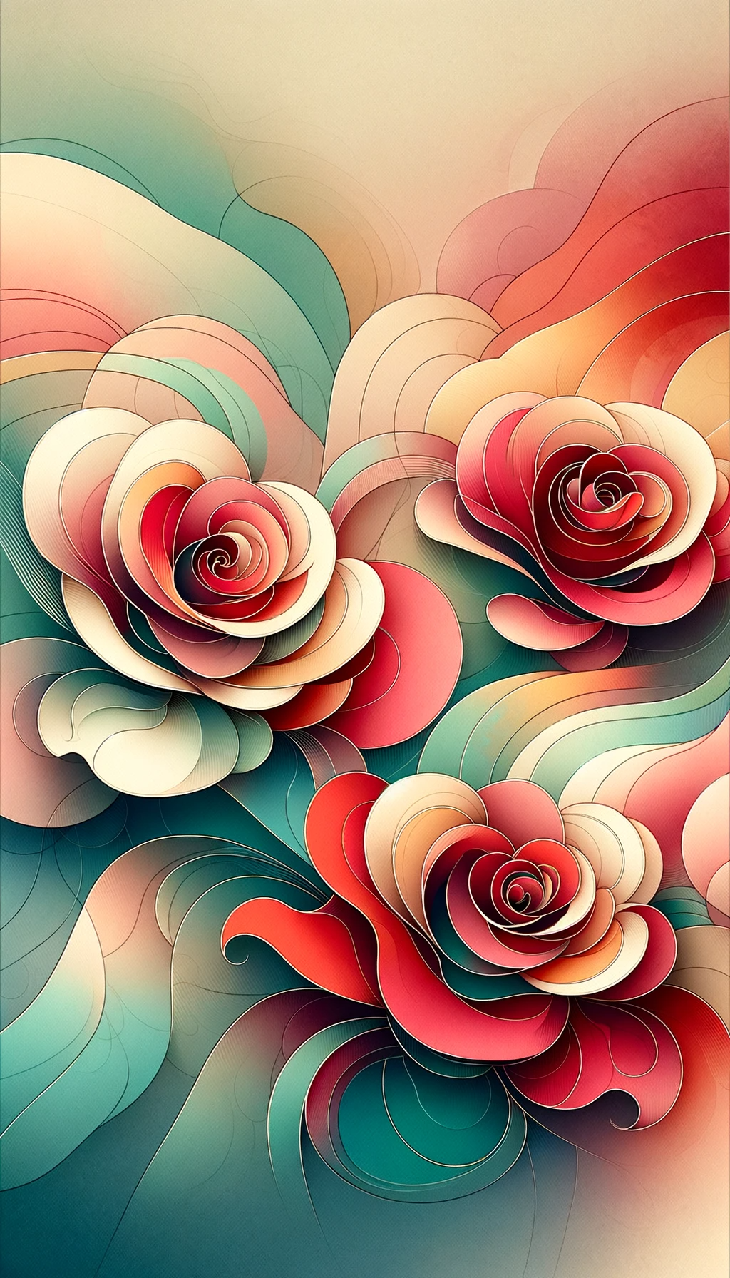 Swirl of Roses iPhone Wallpaper