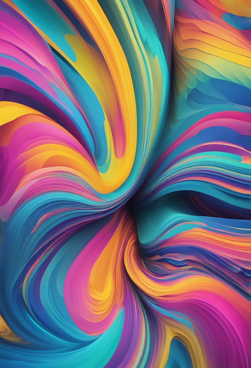 A vibrant, colorful wallpaper on a smartphone screen evokes positive emotions and enhances user experience