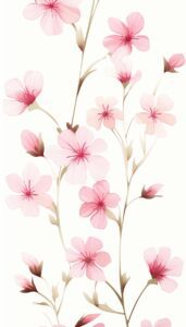 Delicate pink flowers in a sparse and simple pattern, creating a clean and serene iPhone wallpaper or phone background.