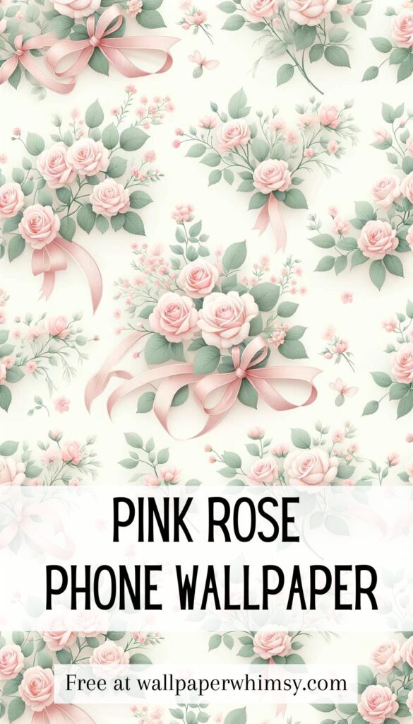 Coquette Pink Rose Bouquet Phone Wallpaper