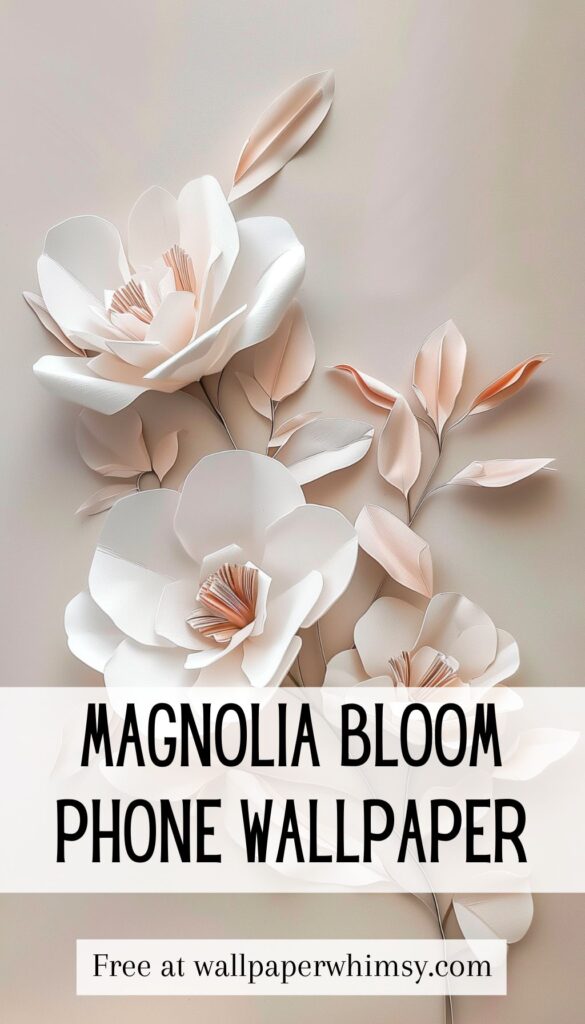 Creamy Magnolia Bloom IPhone Wallpaper