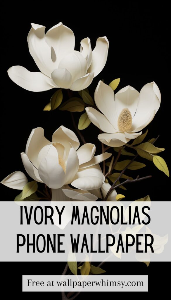 Ivory Magnolias Phone Wallpaper