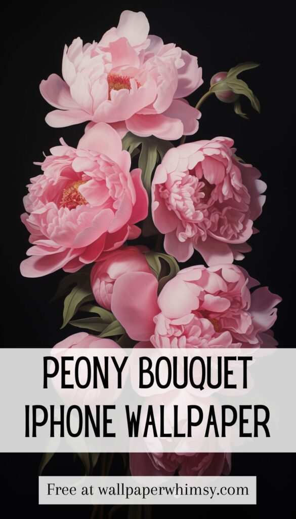 Midnight Peony Bouquet IPhone Wallpaper