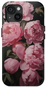 Midnight Peony Bouquet iPhone Tough Phone Case.