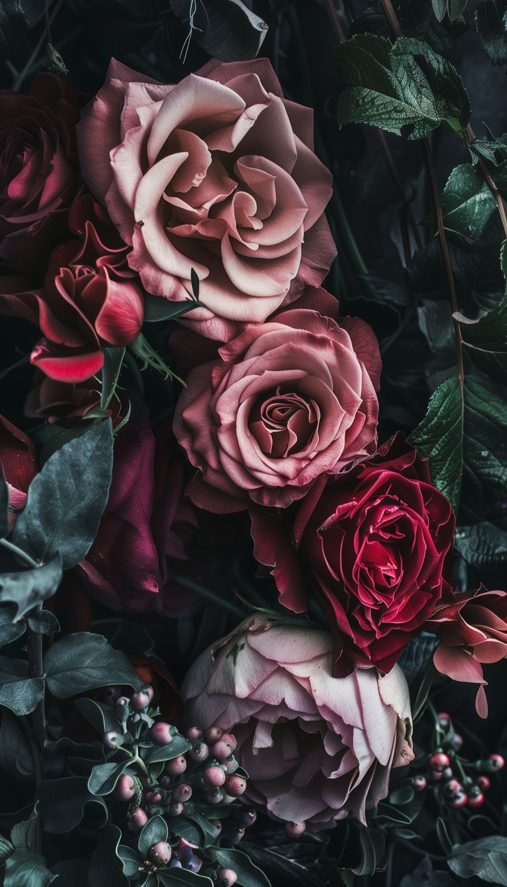 Midnight Rose Array iPhone Wallpaper