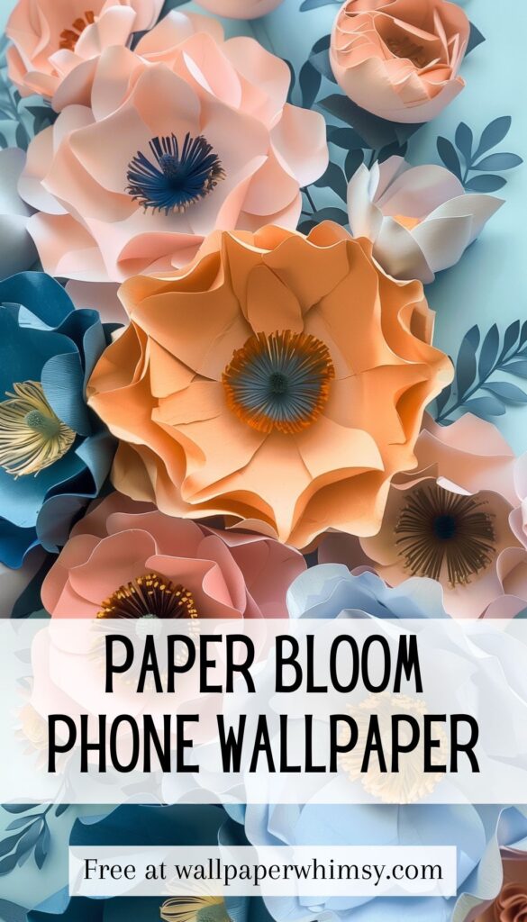 Paper Bloom IPhone Wallpaper graphic.