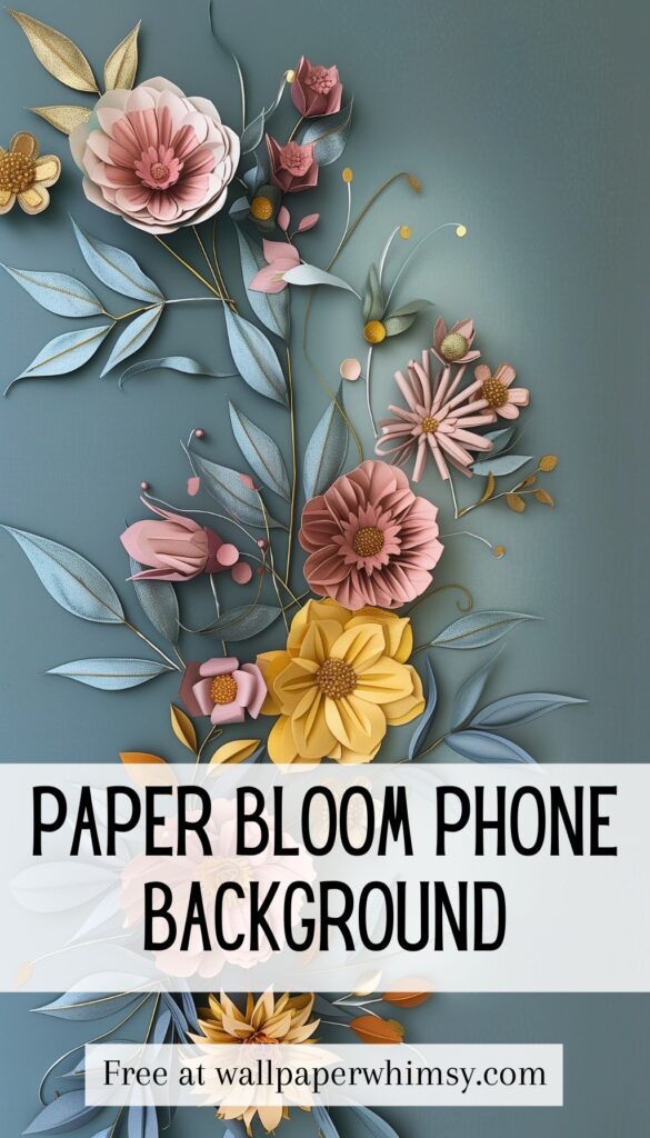 Paper Bloom Phone Background graphic.