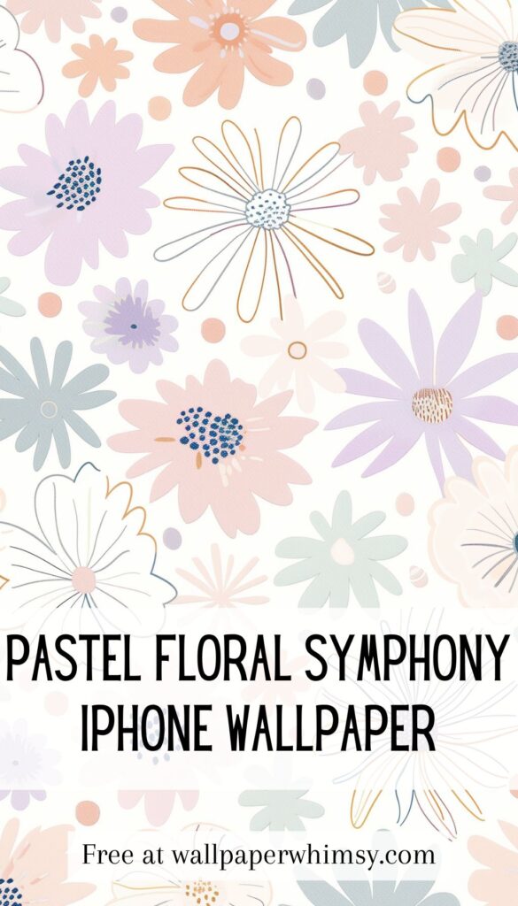 Pastel Floral Symphony iPhone Wallpaper graphic.