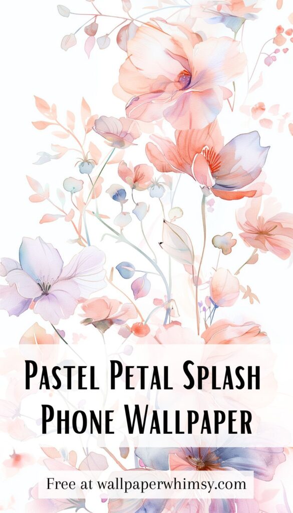 Pastel Petal Splash IPhone Wallpaper graphic.