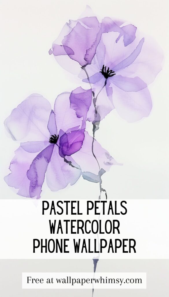 Pastel Petals Watercolor IPhone Wallpaper graphic.