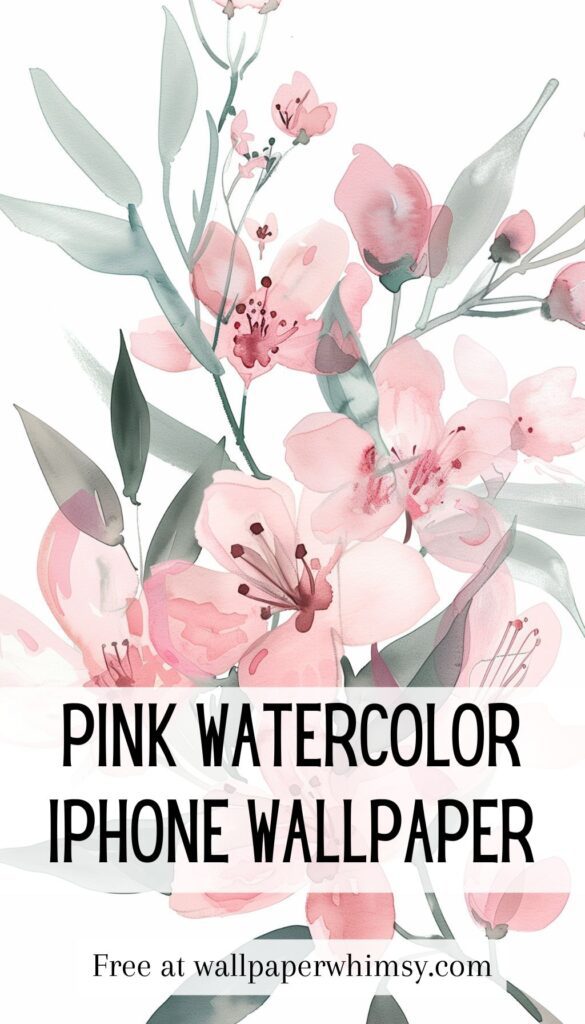 Pink Watercolor Floral IPhone Wallpaper