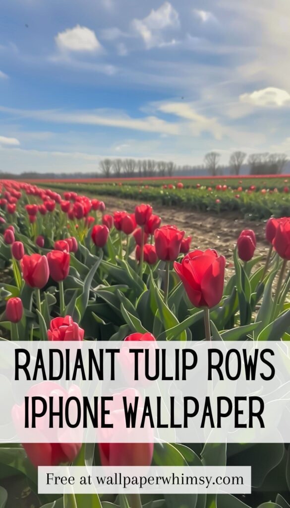 Radiant Tulip Rows IPhone Wallpaper