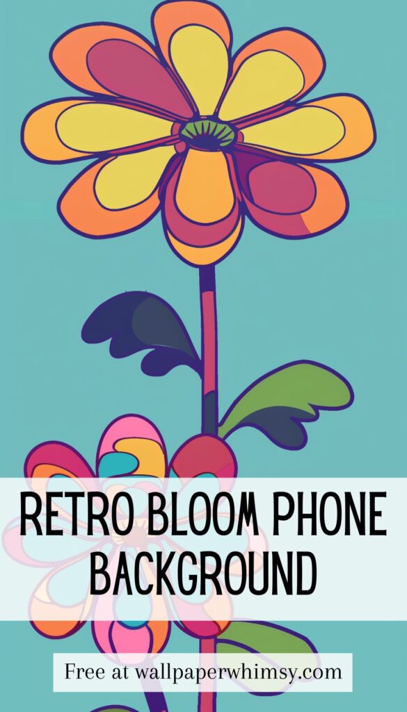 Retro Bloom Phone Background graphic.