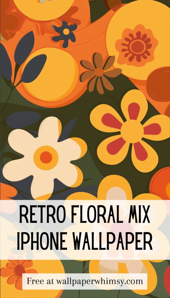 Retro Floral Mix IPhone Wallpaper