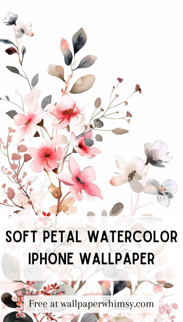 Soft Petal Watercolor iPhone Wallpaper