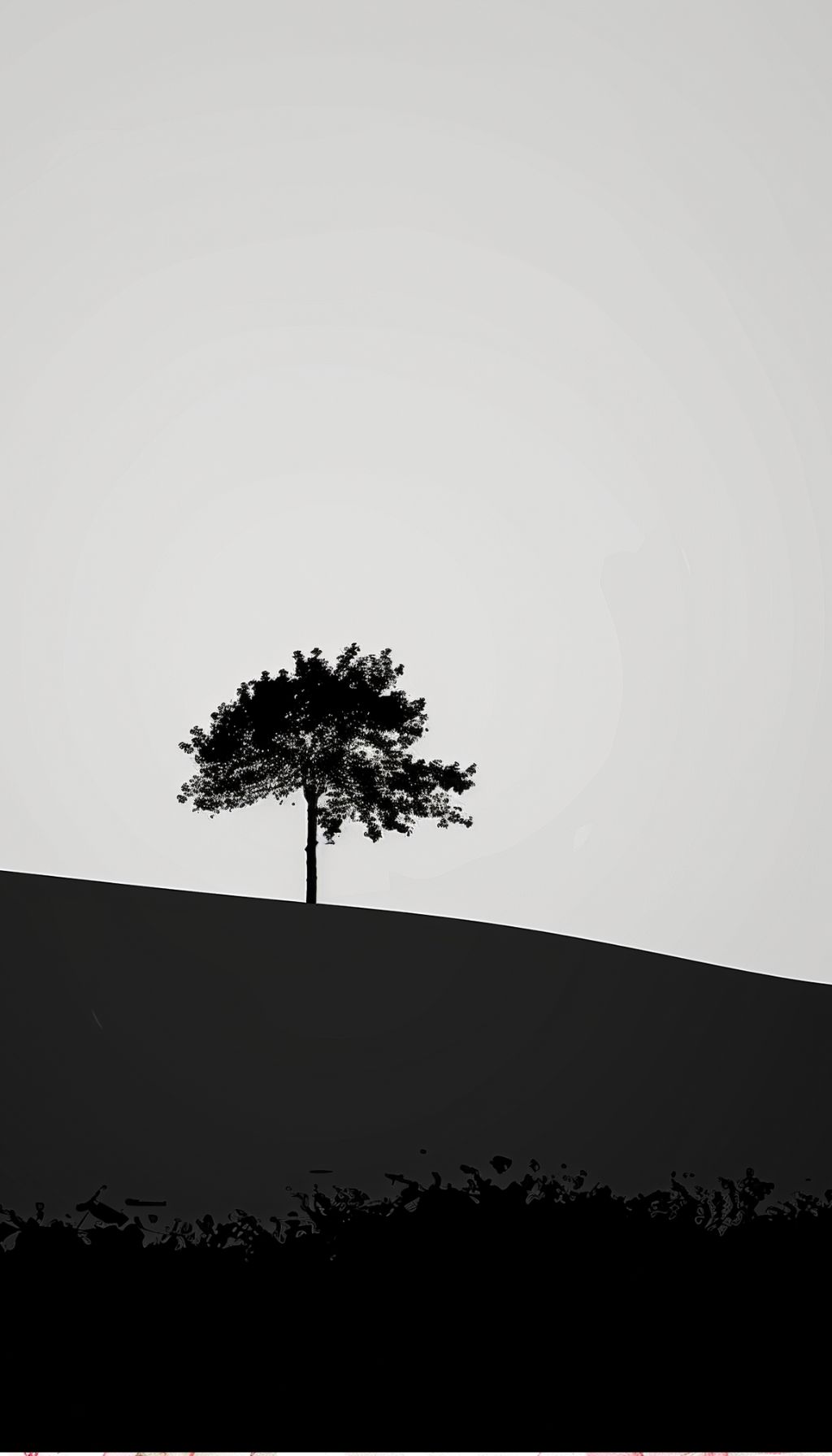 Solitary Silhouette Tree iPhone Wallpaper