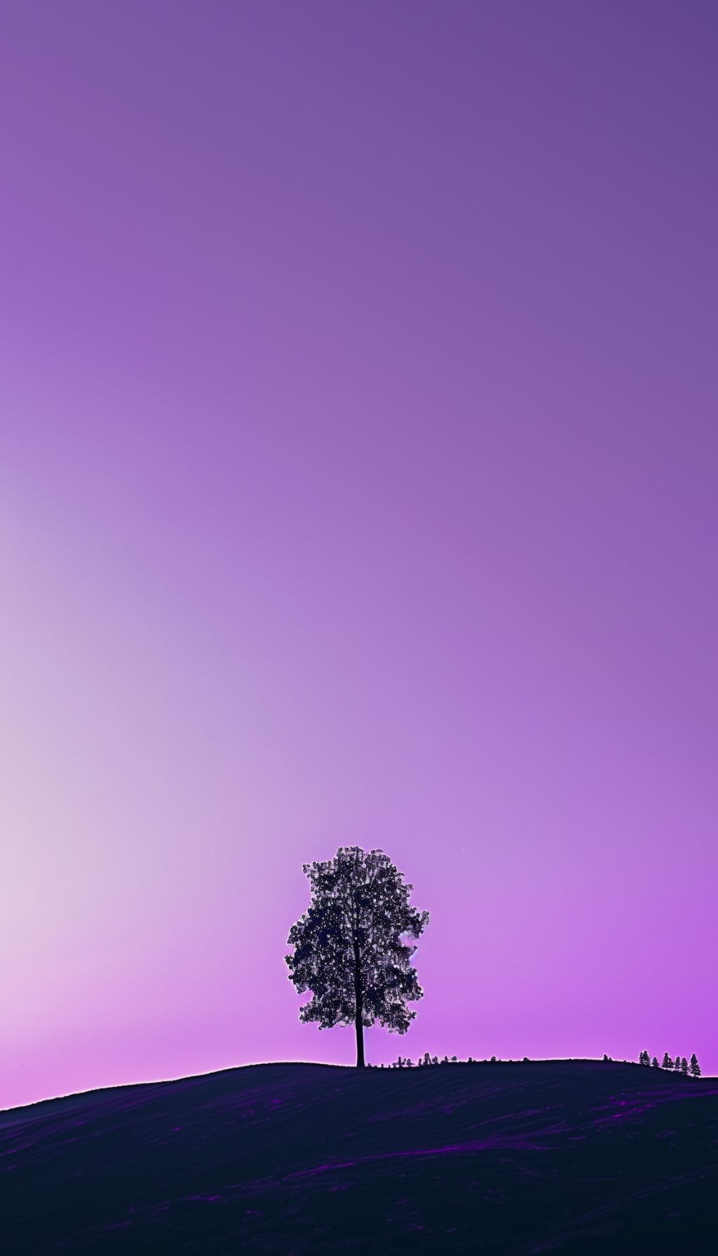 Solitary Tree Purple Sky iPhone Wallpaper