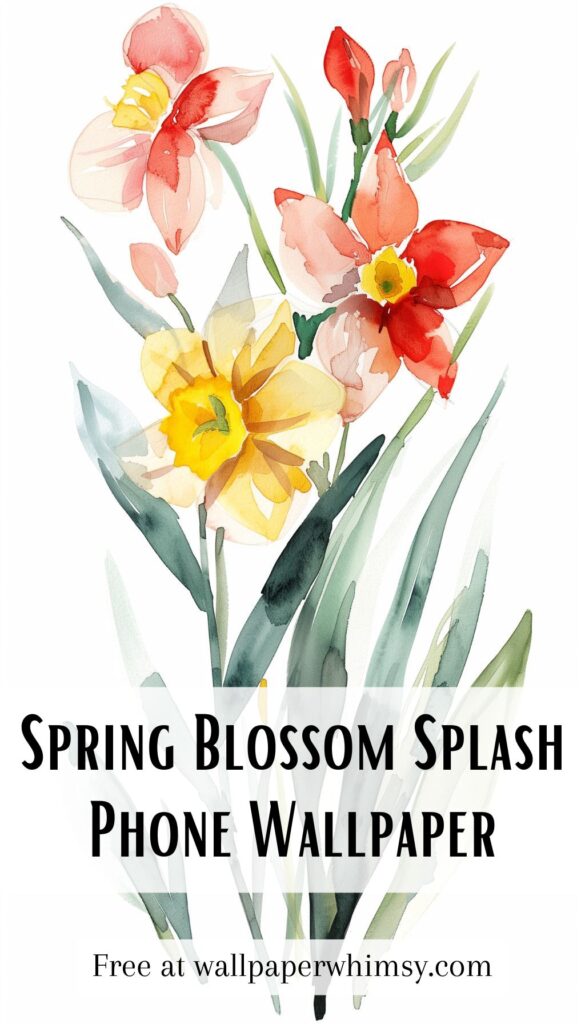 Spring Blossom Splash IPhone Wallpaper graphic.