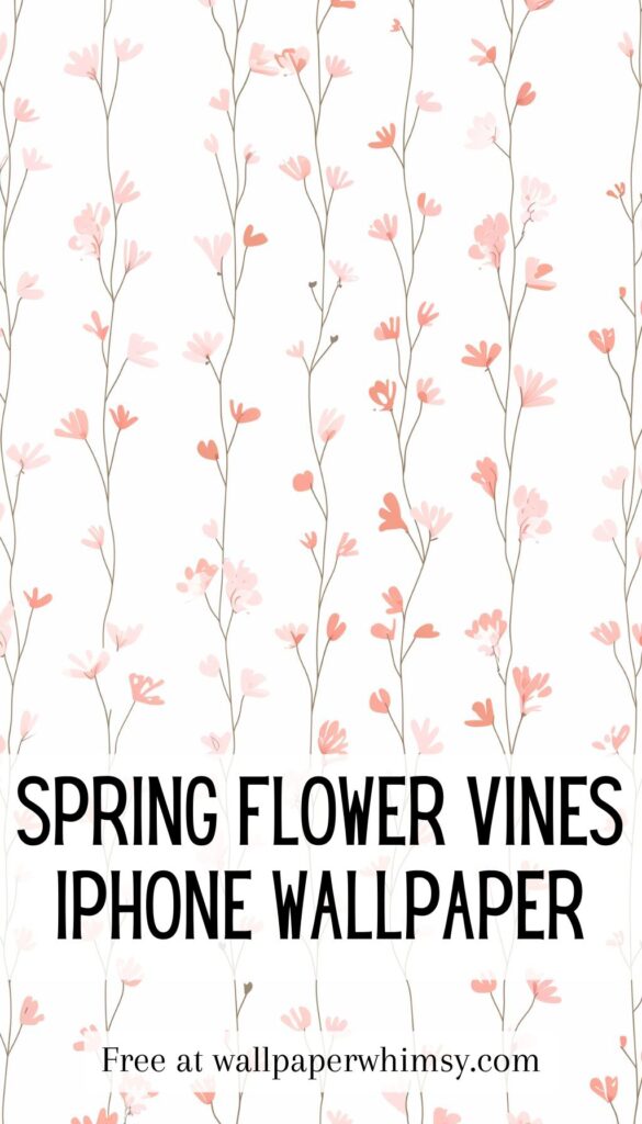 Spring Coquette Flower Vines IPhone Wallpaper graphic.