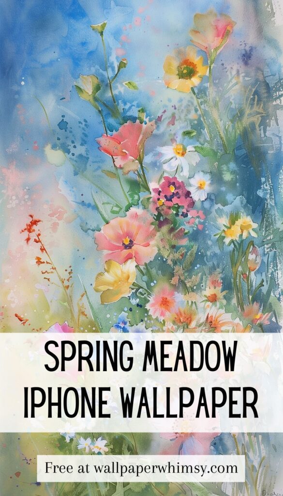 Spring Meadow Watercolor IPhone Wallpaper