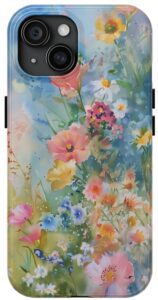 Spring Meadow Watercolor iPhone Tough Phone Case