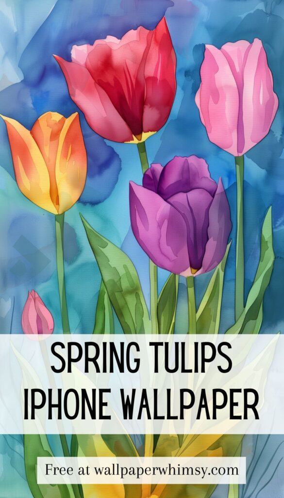 Vibrant Spring Tulips IPhone Wallpaper