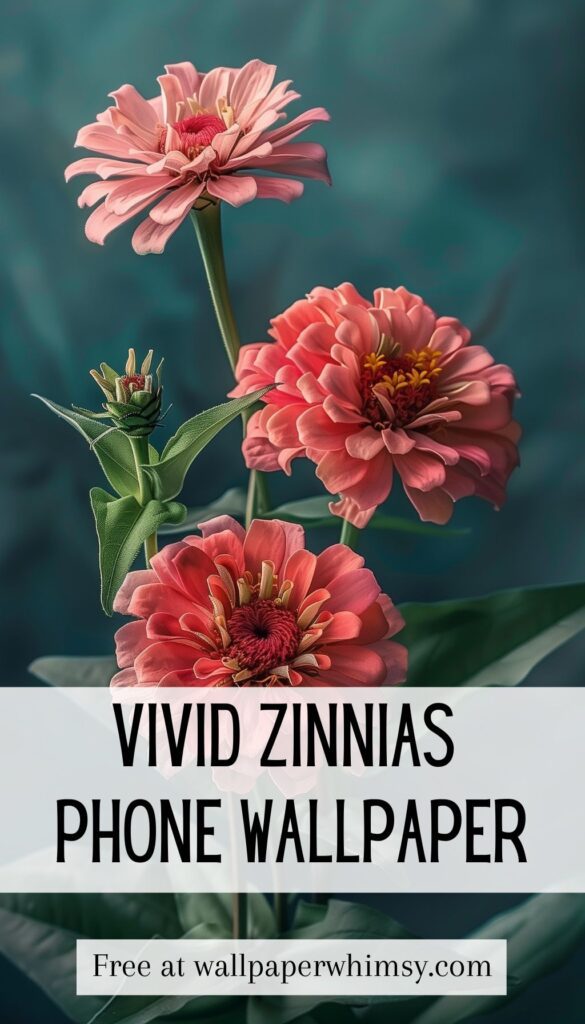 Vivid Zinnias Elegance IPhone Wallpaper