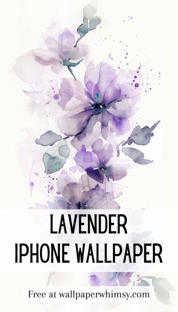 Watercolor Lavender Bloom IPhone Wallpaper