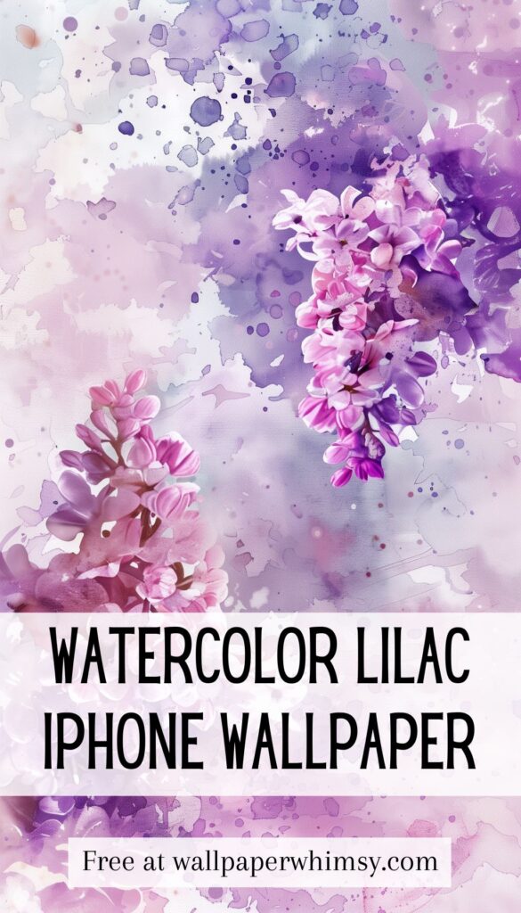 Watercolor Lilac Blossoms IPhone Wallpaper