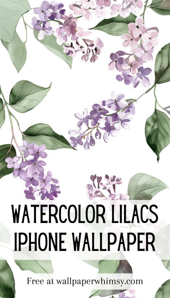 Watercolor Lilacs iPhone Wallpaper