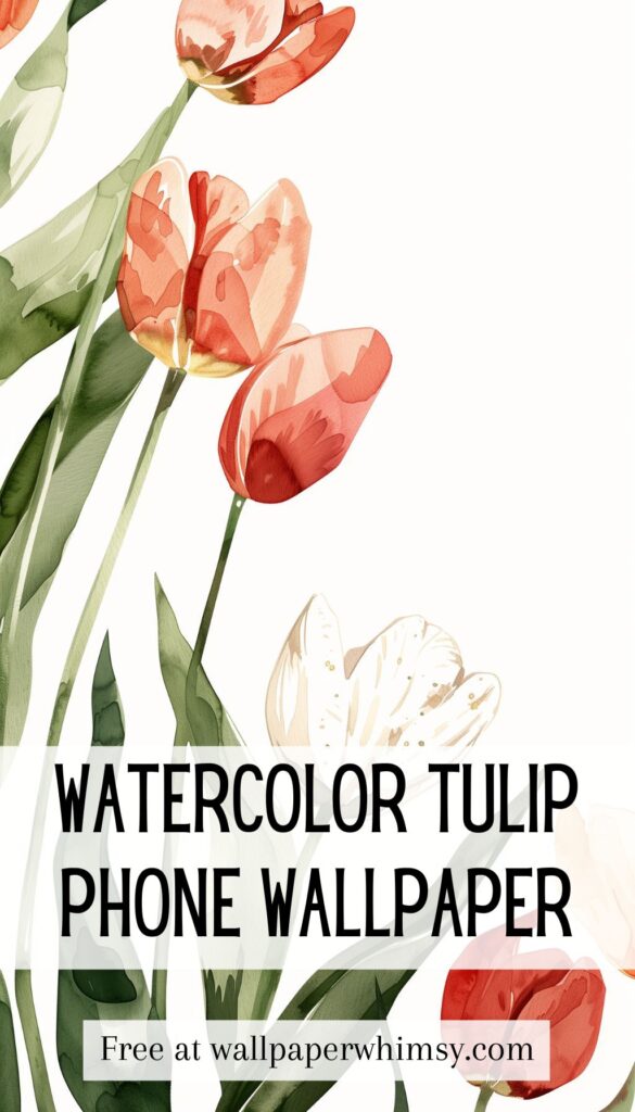 Watercolor Tulip Elegance IPhone Wallpaper