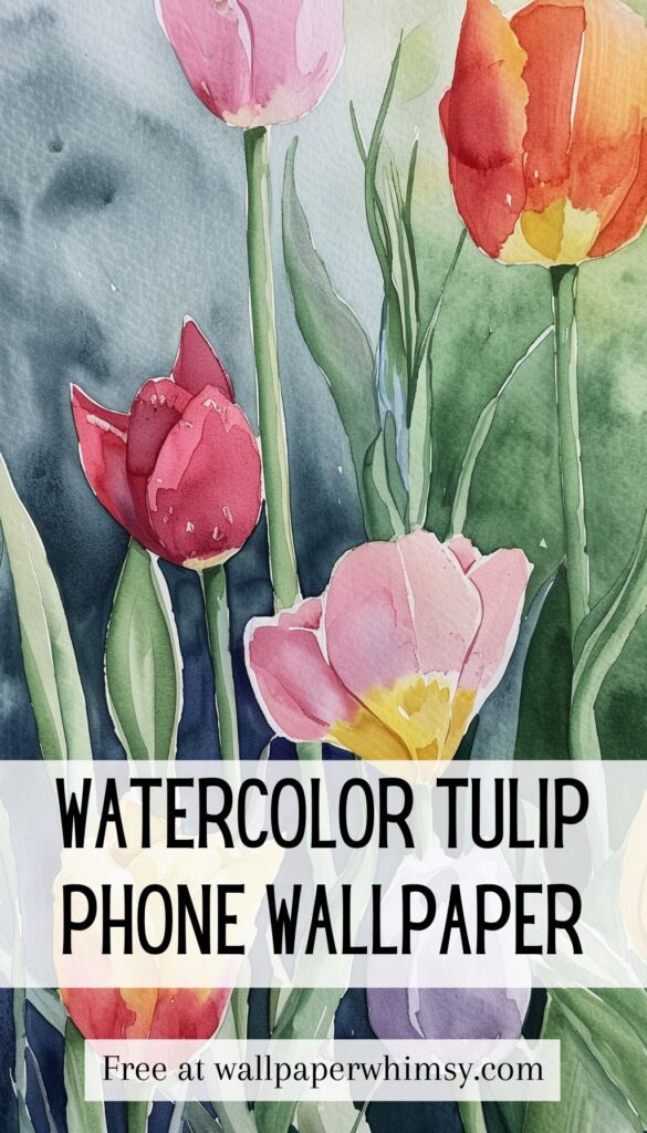 Watercolor Tulip Medley IPhone Wallpaper