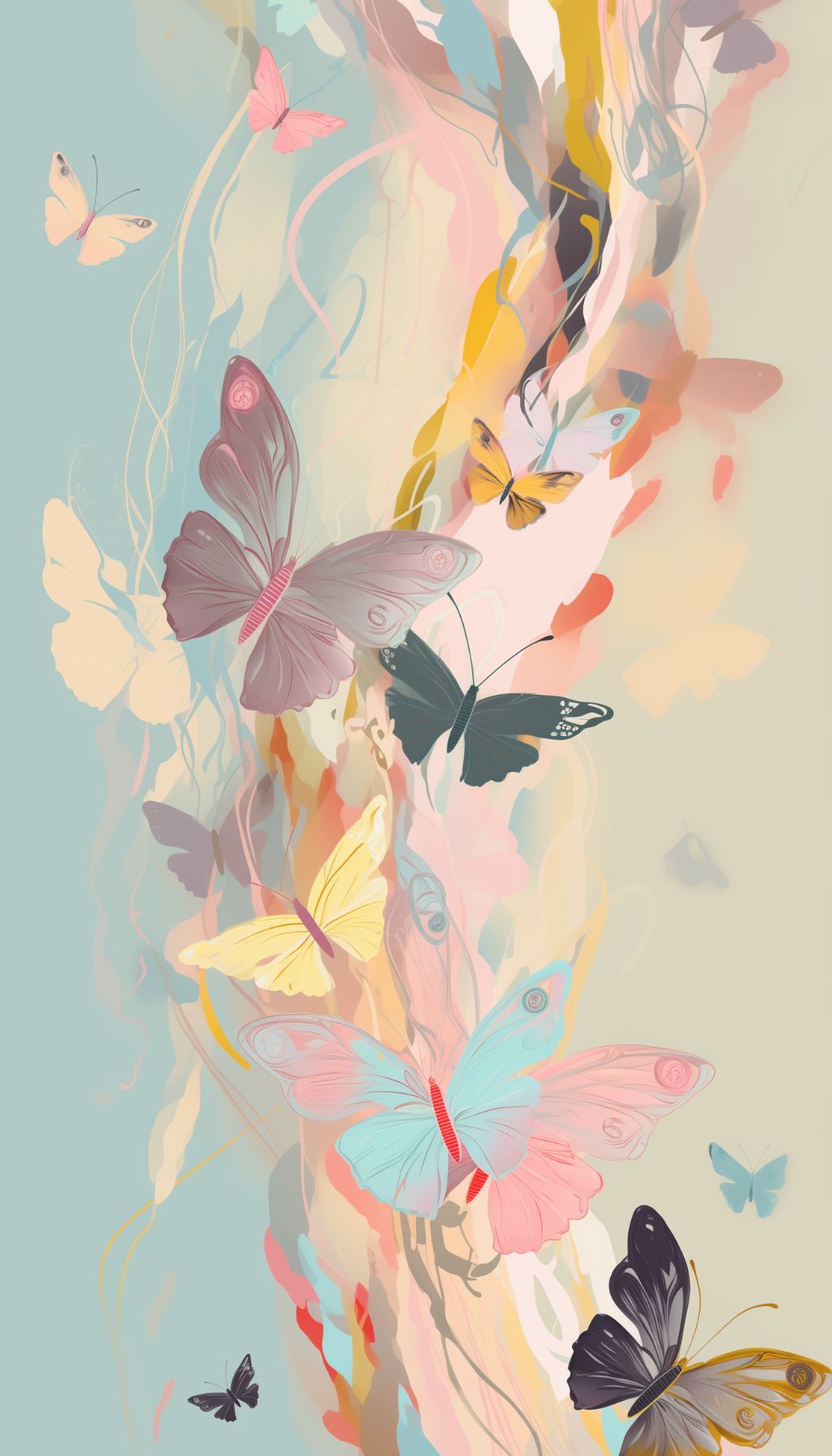 Whimsical Butterfly Melody iPhone Wallpaper