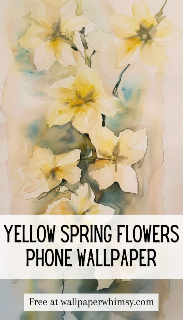 Yellow Spring Flowers IPhone Wallpaper graphic.